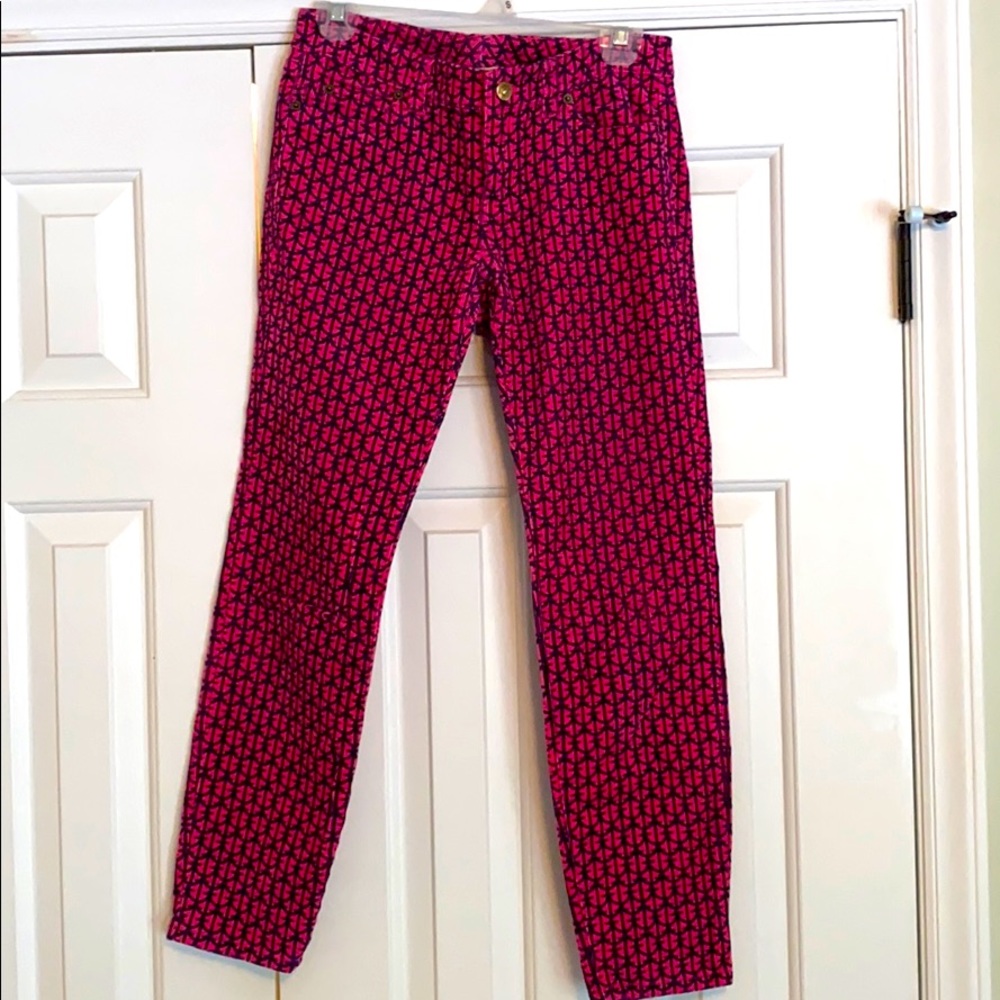 Pink and blue corduroys long pants